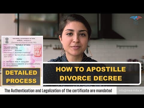 Watch video: Divorce Decree Apostille in India