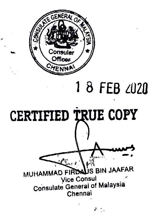 Malaysia Consulate Attestation