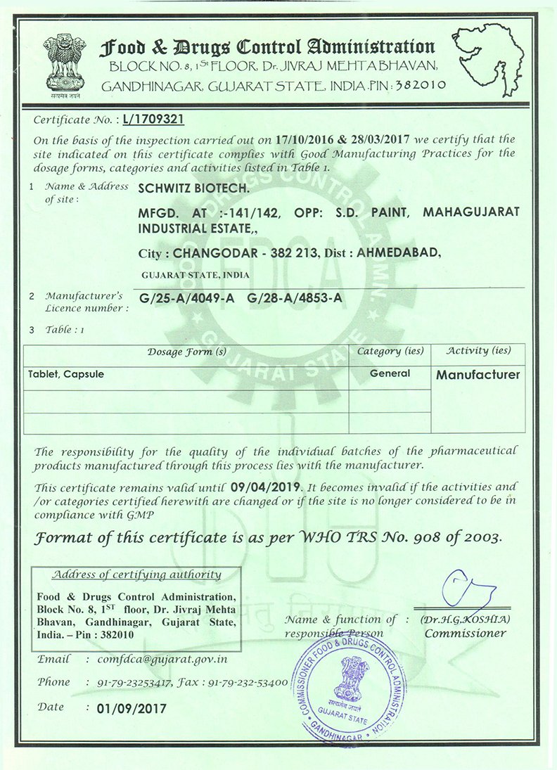 WHO GMP Certificate Apostille