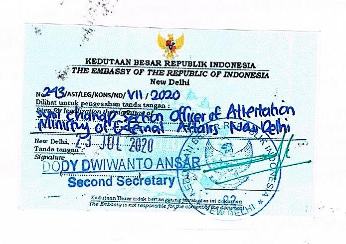 Indonesia Embassy Attestation