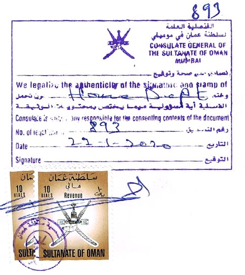 Oman Consulate Attestation