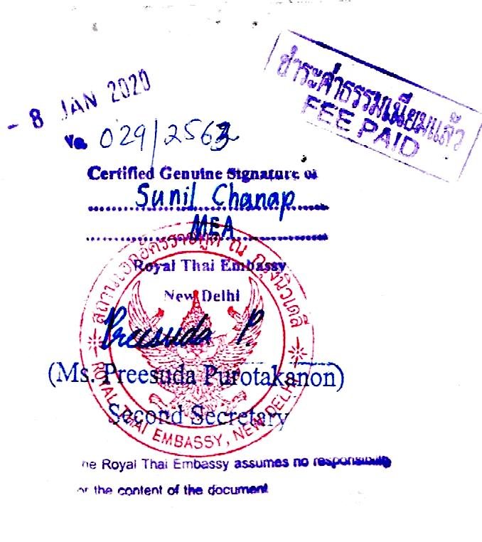 Thailand Embassy Attestation