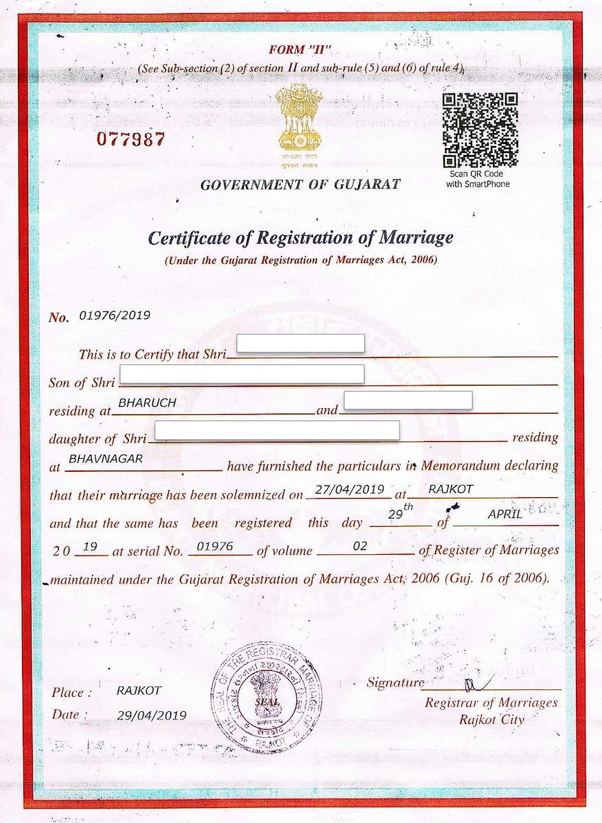 Marriage Certificate Apostille