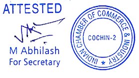 Indian Chamber of Commerce Attestation