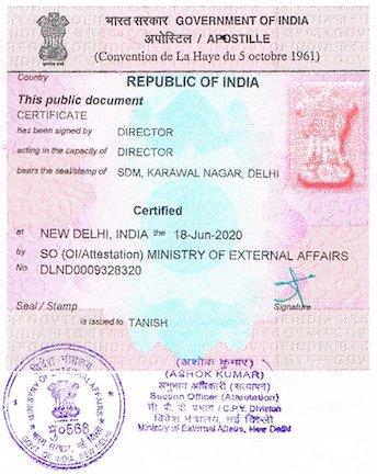 Transcript Apostille Sample