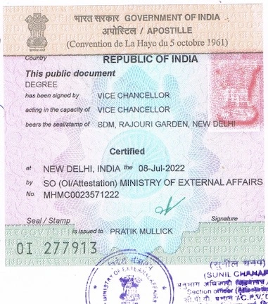 Apostille in India